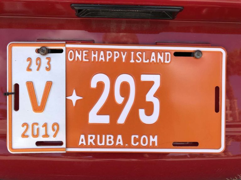 Aruba One Happy Island license plate